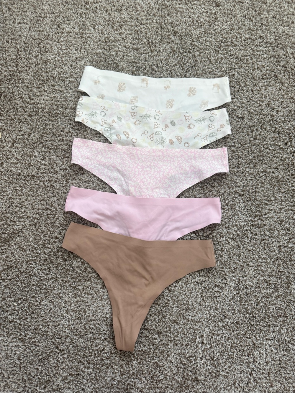 Seamless Thong Underwear Pack - Pink, Cream, Brown